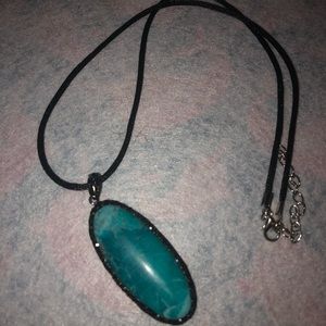 Turquoise colored stone necklace